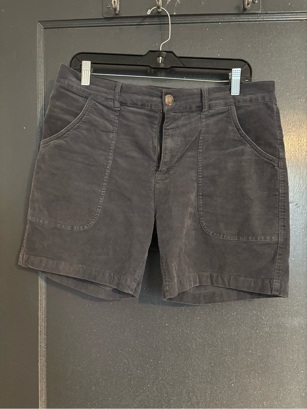 Marine Layer Black Casual Bermuda Shorts with Front Patch Pockets